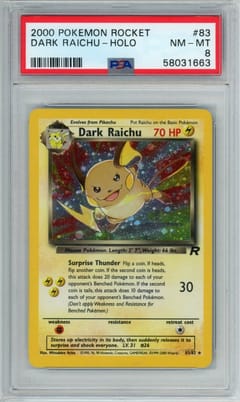 2000 Pokemon Rocket Dark Raichu-Holo #83 PSA 8