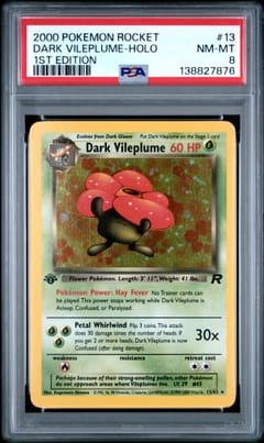 2000 Pokemon Rocket Dark Vileplume-Holo 1st Edition #13 PSA 8
