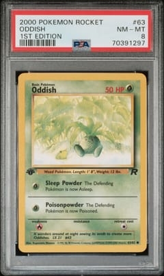 2000 Pokemon Rocket Oddish 1st Edition #63 PSA 8