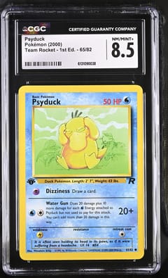 2000 Pokemon Team Rocket - 1st Ed. Psyduck #65/82 CGC 8.5