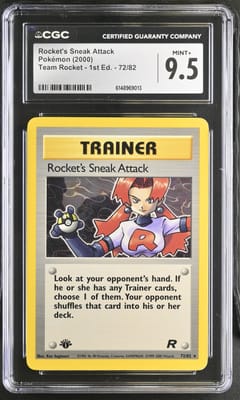 2000 Pokemon Team Rocket - 1st Ed. Rocket's Sneak Attack #72/82 CGC 9.5