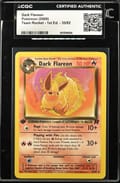 2000 Pokemon Team Rocket - 1st Edition Dark Flareon #35/82 CGC AUTH