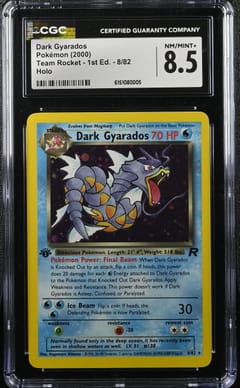 2000 Pokemon Team Rocket - 1st Edition Dark Gyarados Holo #8/82 CGC 8.5