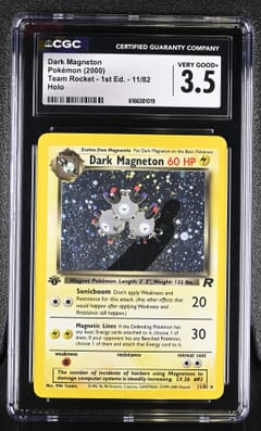 2000 Pokemon Team Rocket - 1st Edition Dark Magneton Holo #11/82 CGC 3.5