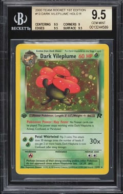 2000 Pokemon Team Rocket 1st Edition Dark Vileplume HOLO R #13 BGS 9.5
