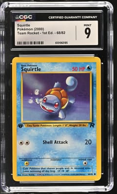 2000 Pokemon Team Rocket - 1st Edition Squirtle #68/82 CGC 9
