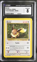 2000 Pokemon Team Rocket - Unlimited Eevee #55/82 CGC 8