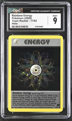 2000 Pokemon Team Rocket - Unlimited Rainbow Energy Holo #17/82 CGC 9