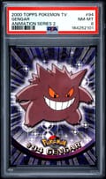 2000 Topps Pokemon Tv Animation Series 2 Gengar #94 PSA 8