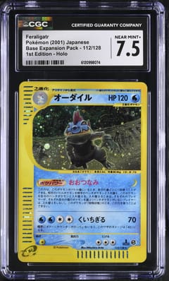 2001 Pokemon Base Expansion Pack Japanese Feraligatr 1st Edition Holo #112/128 CGC 7.5