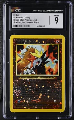 2001 Pokemon Black Star Promos - WotC Entei Spell of the Unown: Entei (Reverse Holo) #34 CGC 9