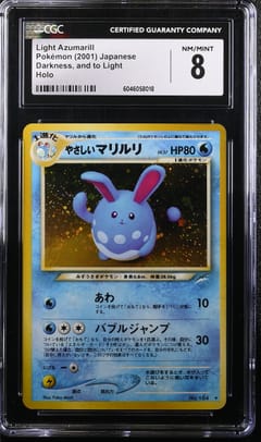 2001 Pokemon Darkness, and to Light Japanese Light Azumarill Holo CGC 8