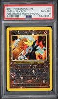 2001 Pokemon Game Movie Entei-Rev.foil Pokemon 3 Movie Promo #34 PSA 8