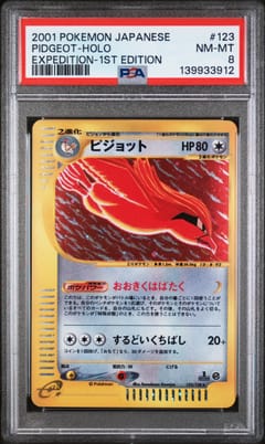 2001 Pokemon Japanese Expedition Pidgeot-Holo Expedition-1st Edition #123 PSA 8
