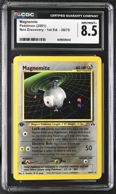 2001 Pokemon Neo Discovery - 1st Ed. Magnemite #26/75 CGC 8.5