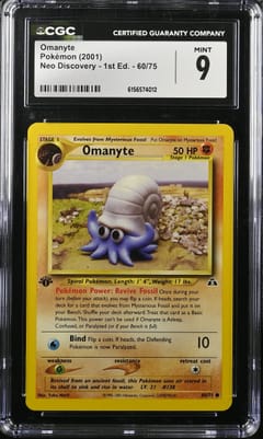 2001 Pokemon Neo Discovery - 1st Edition Omanyte #60/75 CGC 9