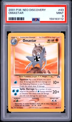 2001 Pokemon Neo Discovery Omastar #43 PSA 9