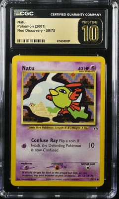 2001 Pokemon Neo Discovery - Unlimited Natu #59/75 CGC 10  Pristine