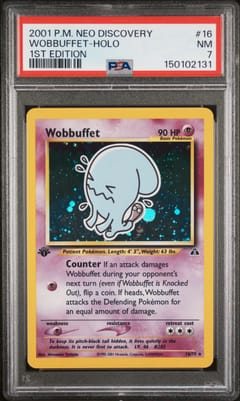 2001 Pokemon Neo Discovery Wobbuffet-Holo 1st Edition #16 PSA 7