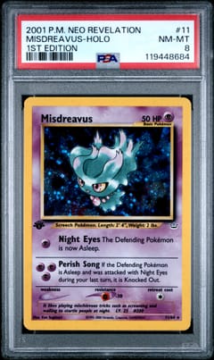 2001 Pokemon Neo Revelation Misdreavus-Holo 1st Edition #11 PSA 8