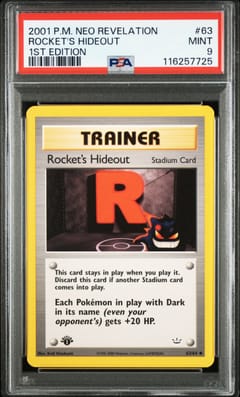 2001 Pokemon Neo Revelation Rocket's Hideout 1st Edition #63 PSA 9