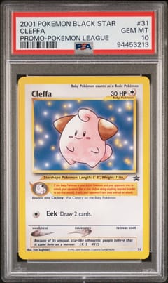 2001 Pokemon Promo Black Star Cleffa Pokemon League #31 PSA 10