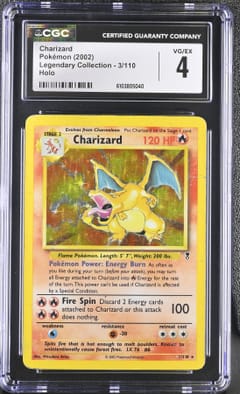 2002 Legendary Collection Charizard Holo #3/110 CGC 4