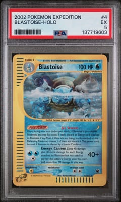 2002 Pokemon Expedition Blastoise-Holo #4 PSA 5