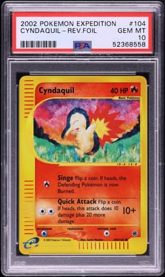 2002 Pokemon Expedition Cyndaquil-Reverse Foil #104 PSA 10