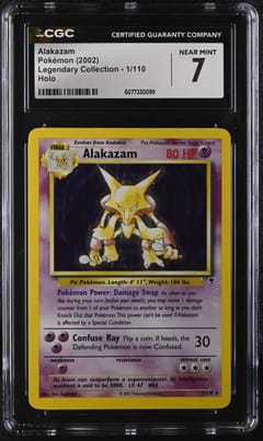 2002 Pokemon Legendary Collection Alakazam Holo #1/110 CGC 7