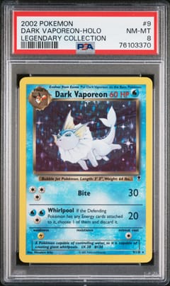2002 Pokemon Legendary Collection Dark Vaporeon-Holo #9 PSA 8