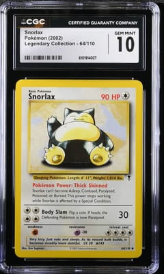 2002 Pokemon Legendary Collection Snorlax #64/110 CGC 10