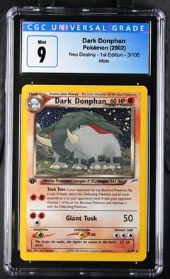 2002 Pokemon Neo Destiny - 1st Ed. Dark Donphan Holo #3/105 CGC 9