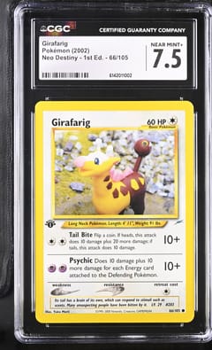 2002 Pokemon Neo Destiny - 1st Ed. Girafarig #66/105 CGC 7.5