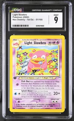 2002 Pokemon Neo Destiny - 1st Ed. Light Slowbro #51/105 CGC 9