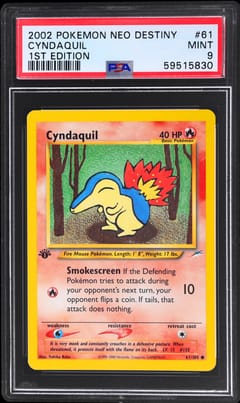 2002 Pokemon Neo Destiny Cyndaquil 1st Edition #61 PSA 9