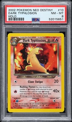 2002 Pokemon Neo Destiny Dark Typhlosion-Holo #10 PSA 8