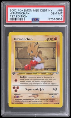 2002 Pokemon Neo Destiny Hitmonchan 1st Edition #69 PSA 10