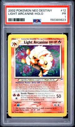 2002 Pokemon Neo Destiny Light Arcanine-Holo #12 PSA 1