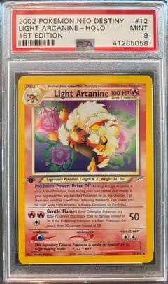 2002 Pokemon Neo Destiny Light Arcanine-Holo 1st Edition #12 PSA 9