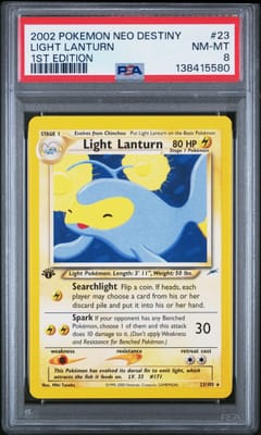 2002 Pokemon Neo Destiny Light Lanturn 1st Edition #23 PSA 8