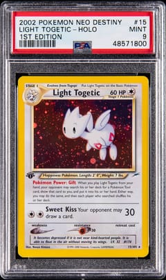 2002 Pokemon Neo Destiny Light Togetic-Holo 1st Edition #15 PSA 9