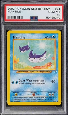 2002 Pokemon Neo Destiny Mantine #74 PSA 10