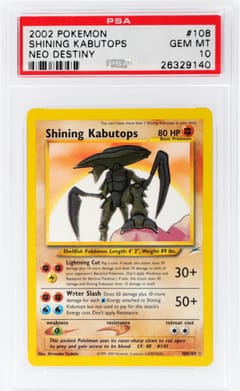 2002 Pokemon Neo Destiny Shining Kabutops #108 PSA 10