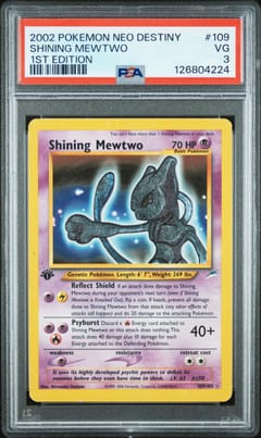 2002 Pokemon Neo Destiny Shining Mewtwo 1st Edition #109 PSA 3