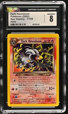 2002 Pokemon Neo Destiny - Unlimited Dark Houndoom Holo #7/105 CGC 8