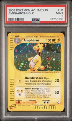 2003 Pokemon Aquapolis Ampharos-Holo #H1 PSA 9