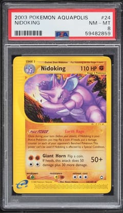 2003 Pokemon Aquapolis Nidoking #24 PSA 8