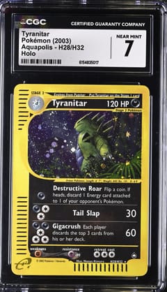 2003 Pokemon Aquapolis Tyranitar Holo #H28/H32 CGC 7
