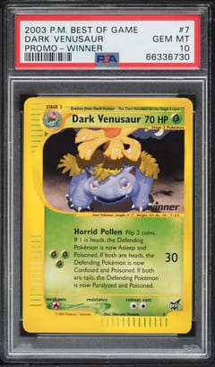 2003 Pokemon Best of Game Promo Dark Venusaur Winner #7 PSA 10